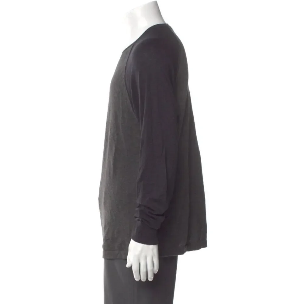 James Perse Crew Neck Long Sleeve Pullover Grey / Black - M (2) Like New